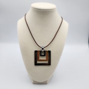 Brass and Silver 925 Geometric Robert Lee Morris Pendant Necklace